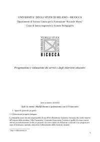 progettazione e valutazione degli interventi e dei servizi educativi