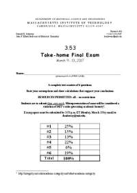 Take-home final exam for course 3.53 Electrochemistry