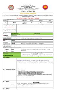 Komparatibong Pananaliksik Demonstration Instructional Planning (Filipino)
