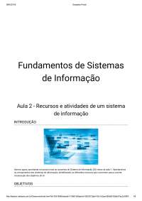 Introdução a Sistemas de Informação: Recursos e Atividades