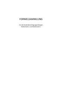 Formelsammlung Mathematik 1 und Mathematik 2