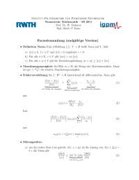 Formelsammlung Numerische Mathematik