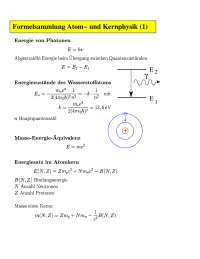 Formelsammlung Kern− und Atomphysik