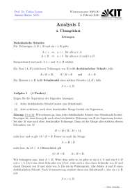 Musterlösung Analysis I Prof. Lamm WS 19/20 Übungsblatt 4