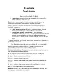 Psicologia: Hipóteses da Relação de Ajuda e Focalização em Terapia