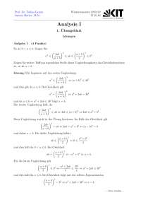 Musterlösung Analysis I Prof. Lamm WS 19/20 Übungsblatt 1