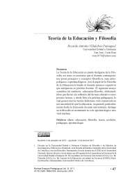 Teoría de la educación y filosofía