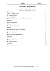 Unidad 4: Trigonometría - Facultad de Ciencias Exactas Físicas y Naturales, U N S J