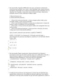 Avaliação 1 pedagogia da educação infantil