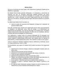 Metodo rula ergonomia - Docsity