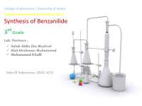 Synthesis of benzanilide (lab notes)