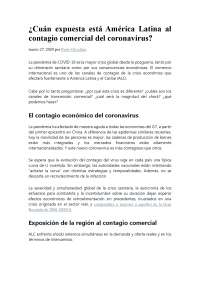 EL CORONAVIRUS Y EL IMPACTO EN EL COMERCIO INTERNACIONAL - Docsity
