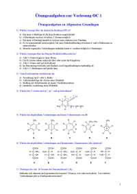 Katalog Übungsaufgaben mit Lösungen zu Einführung in die Organische Chemie