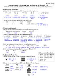 Arithmetik für Primarstufenlehrer Aufgaben & Lösungen N.1
