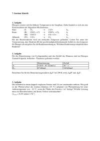 Kinetik/Physikalische Chemie II Lehramt Übung 7
