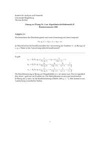 Lösung zu: Übung Nr. 2 zur Algorithmische Mathematik II WS 19/20