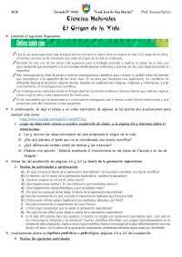 El origen de la vida - Docsity