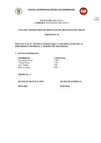Practica sobre la maquina herramienta fresadora