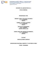 Informe de Laboratorio de Física General: Medición y Cinemática
