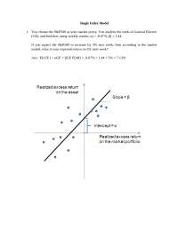 Single index model financial theory - Docsity