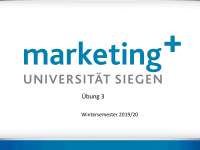 Übung Marketing: Marketingziele und Strategien