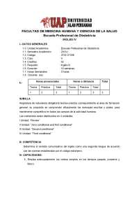 Escuela Profesional de Obstetricia INGLES IV