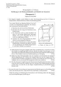 Einführung in die Mathematikdidaktik und Didaktik der Geometrie Übungsserie 7