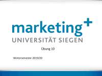 Übung Marketing: Adoption und Diffusion von Neuprodukten/Markenpolitik