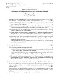 Einführung in die Mathematikdidaktik und Didaktik der Geometrie Übungsserie 5