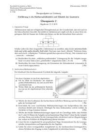 Einführung in die Mathematikdidaktik und Didaktik der Geometrie Übungsserie 2