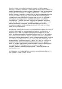 Processo de Consolidação Contábil: Classificação de Transações e Eventos