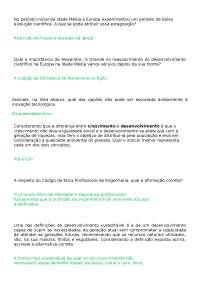 TESTE DE CONHECIMENTO ENGENHARIA SUSTENTAVEL