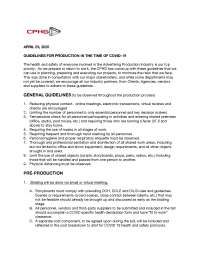 Casting for safe guidelines for everyone working