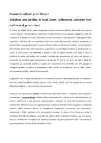 Riassunto Religione e politica nell’ Islam territoriale di Roberta ...