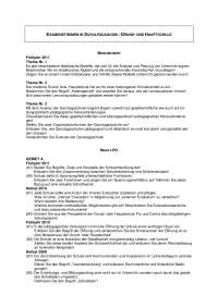Examensthemen in Schulpädagogik: Grund- und Hauptschule