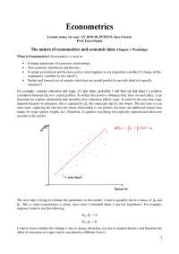 Econometrics (L. Stanca)
