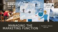 Managing the marketing function