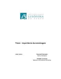 Importância da amostragem