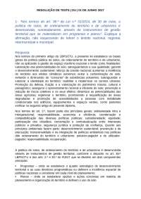 Resolução de Teste: Lei de Bases da Política de Solos
