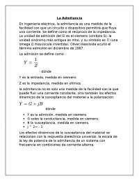 Admitancia Y Análisis de estado senoidal permanente.