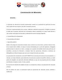 Conminución de Minerales: Informe de Laboratorio de Ingeniería de Minas
