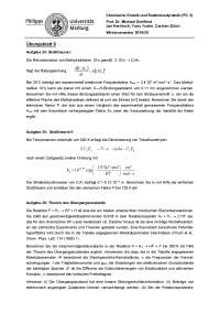 Chemische Kinetik und Reaktionsdynamik WS 19/20 Übungsblatt 6