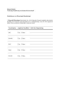 Probeklausur zur Phonologie/Morphologie-Einf. Sprachwissenschaft WS 19/20