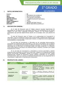 Programación anual de computación 1 secundaria