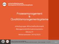 Prozessmanagement & Qualitätsmanagement Übung 1