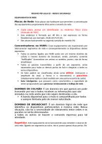 RESUMO REDES - EQUIPAMENTOS DE INTERCONEXÃO