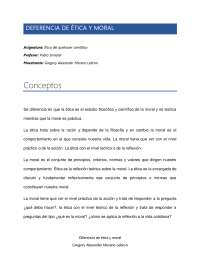 Diferencia de Etica y Moral