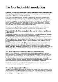 The four industrial revolution - Docsity