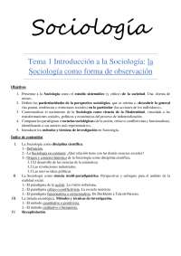 Apuntes Introducción a la sociología Tema 1 - Docsity