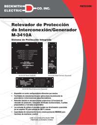 Relevador de Protección de Interconexión/Generador M-3410A: Manual Técnico
